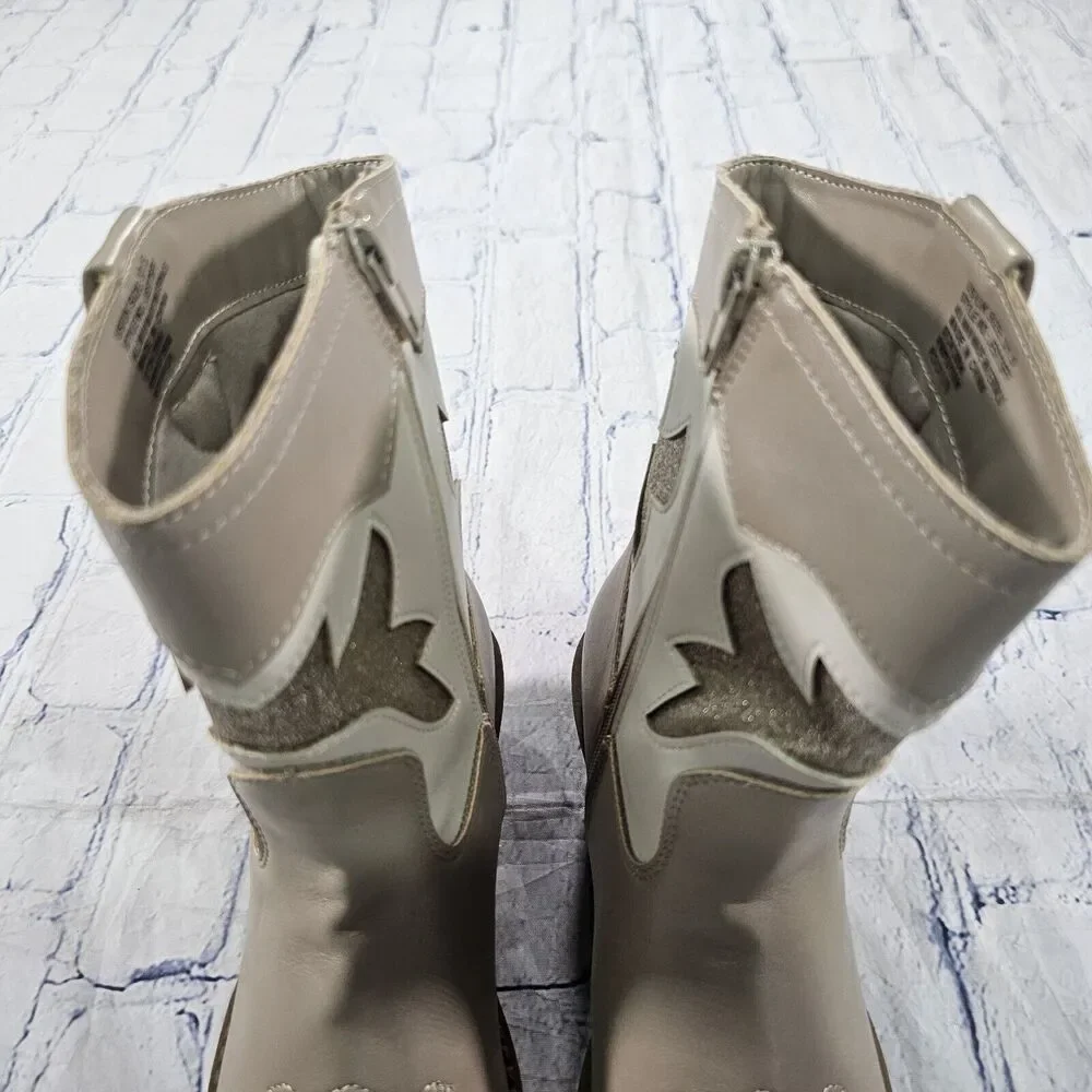 Jessica Simpson GIRLS SIZE 3 Western Cowboy Boots Beige JES775FF